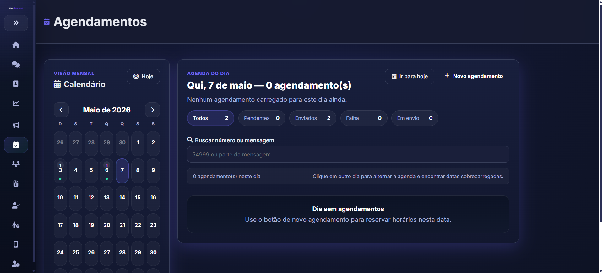 Agendamento ZapConnect